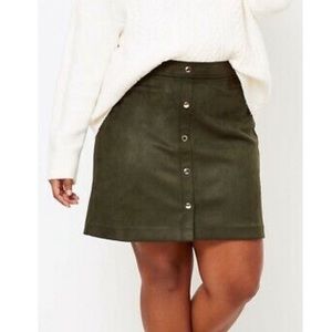 Suede Button Up Skirt
